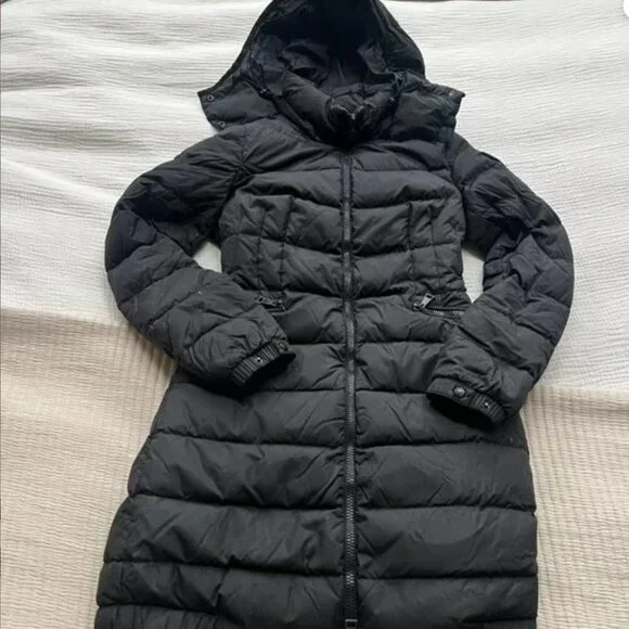 MONCLER WOMENS Flammette Long Down Jacket/Coat - BLACK - XS/00 - Picture 15 of 16